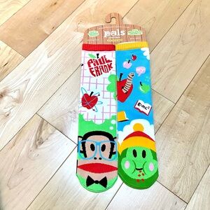new Paul Frank Fun Julius & Sam colorful nerd theme mismatched socks adult L
